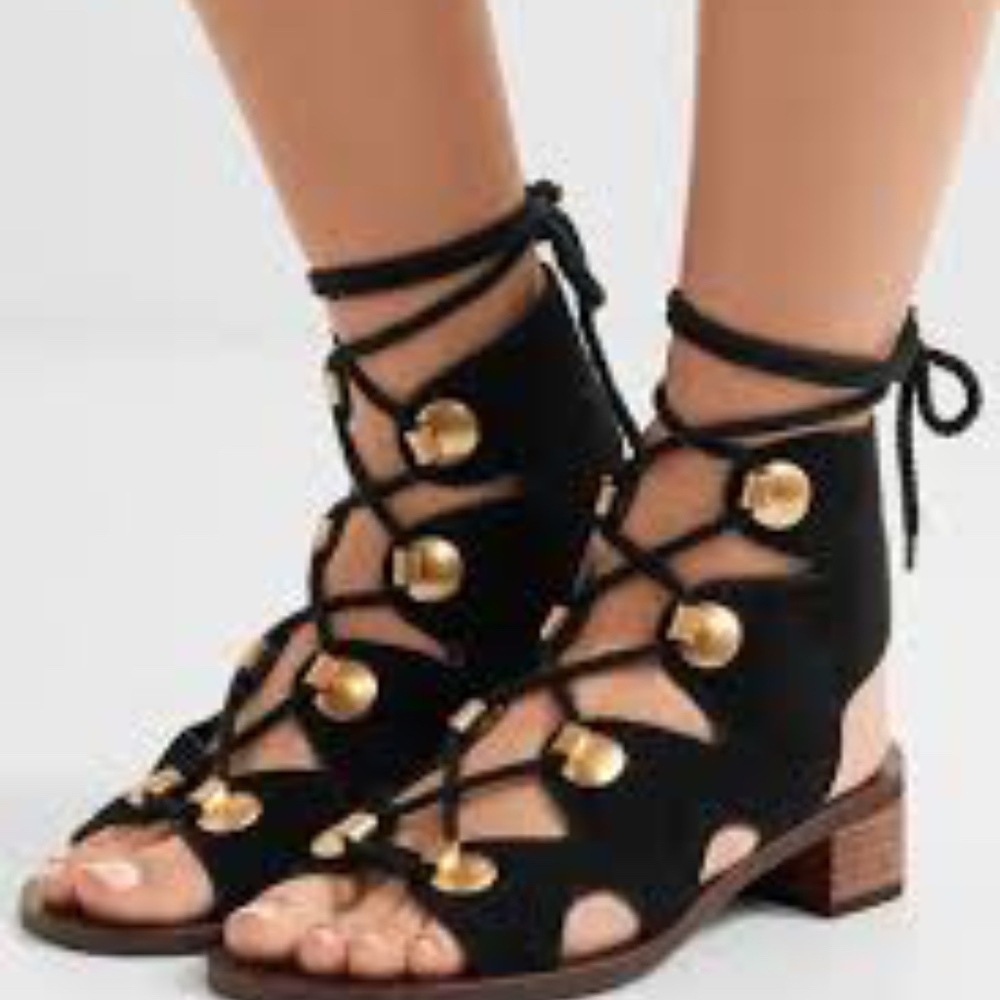 See By Chloe black suede gladiator sandals